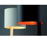 E27 Lampe de table en aluminium et verre noir + orange - DUNCAN