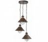 E27 3 lumières suspendus de jardin en métal rouillé - NAUTICA
