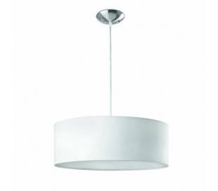 Seven, lampe suspension, 50 cms., PVC blanc textil E27