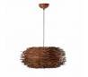 Nido, lampe suspension, de fer et rotin, marronE27