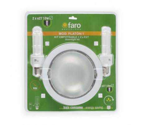 Spots de fer Platon-1 couverture blanche avec 2 AMPOULE E27
