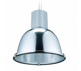 Suspension en aluminium et verre pendentif en retrait interne d'huile E27 gris