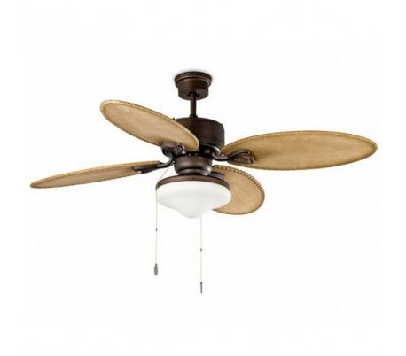 Brun foncé avec la lumière ventilateur de plafond modèle LOMBOK