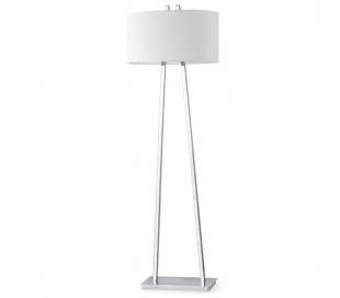 ACEROL lampe Lounge pied - textiles d'intérieur raffinés Chrome Blanco-E27