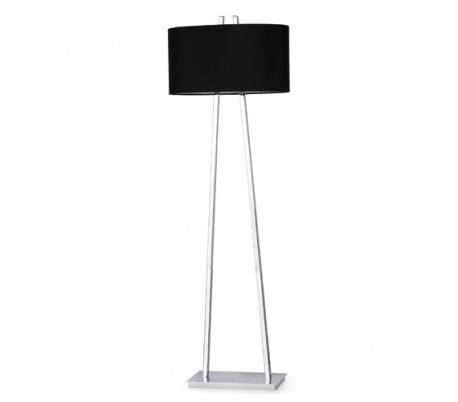 Lampe en acier Foot - noble salle intérieure textile Chrome-Negro E27