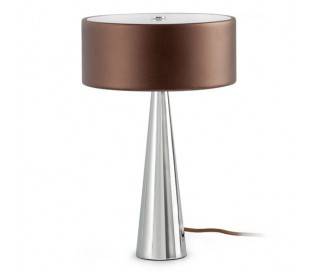 G9-brun opaque de vinyle Chrome-Aluminium Lampe de table Cristal interne
