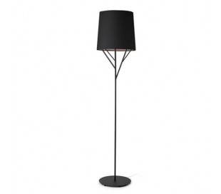 Pied Salle arbre en métal noir de lampe d'intérieur 1 L E27