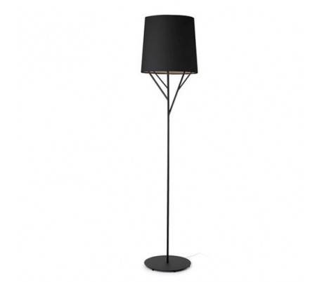 Pied Salle arbre en métal noir de lampe d'intérieur 1 L E27