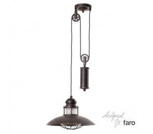 Pendentif plafond avec du métal à treuil Cistal poulies intérieur brun E27