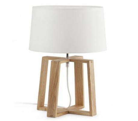Metal-Madera BLISS bureau intérieure Marron-blanco lampe E27