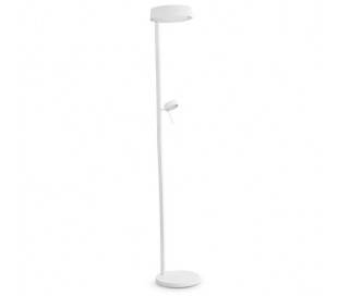 Salon Lampe à pied à lire lien Métal lumière interne E27 blanc mat