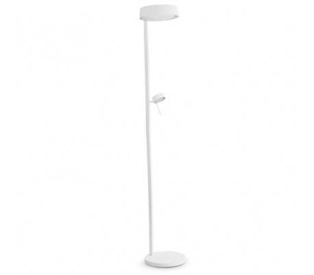 Salon Lampe à pied à lire lien Métal lumière interne E27 blanc mat