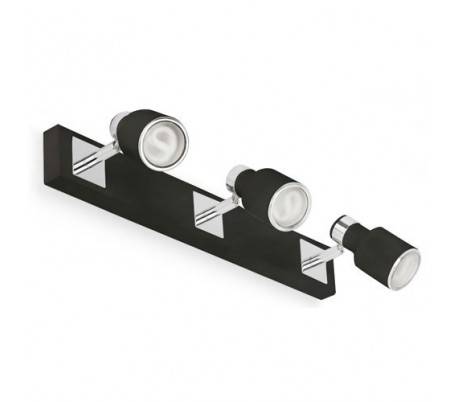 3 Acier BLAT lumières Applique pour l'intérieur et le chrome Negro GU10