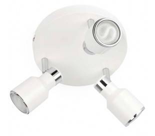 3 Acier ampoules lumineuses Blat soffite à Blanco et chrome GU10