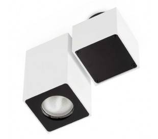 Plafond en aluminium et en acier SQUAD-1 pour interne GU10 blanc opaque