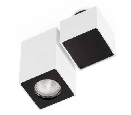 Plafond en aluminium et en acier SQUAD-1 pour interne GU10 blanc opaque
