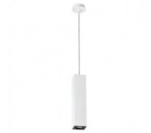 Pendentif plafond en aluminium et acier SQUAD intérieur GU10 blanc mat