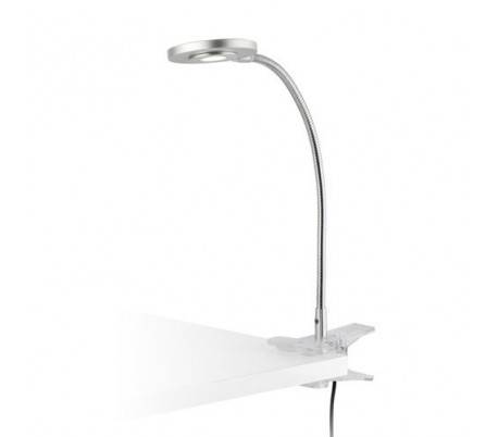 Lampe à pince de bureau en aluminium et en métal gris JERRY intérieur LED