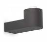 Appliquer en aluminium moulé BLUB couleur extérieure gris foncé E27 + Blanco