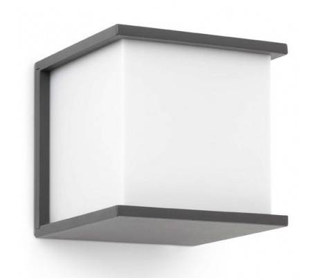 Appliquer en aluminium injecté. Kubick E27 gris foncé extérieure