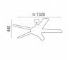 Nickel mat avec lumière UFO modèle de ventilateur de plafond