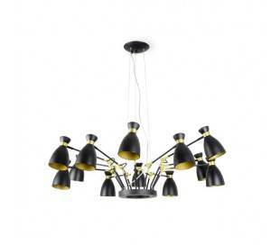 Suspensions Faro RETRO Suspensions 12 L noirs/or satiné E14 MAX 20
