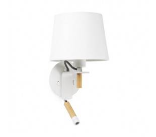 Appliques Faro FUSTA Appliques blancs E27 20W avec lecteur LED 3W
