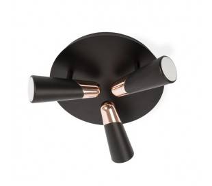 Plafonniers Faro LAO Plafonniers noirs/cuivre LED 3 X 4,5W 3000K
