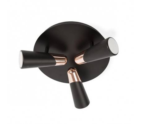 Plafonniers Faro LAO Plafonniers noirs/cuivre LED 3 X 4,5W 3000K