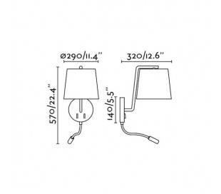 Appliques Faro BERNI Appliques blancs avec lecteur E27 20W LED 3W