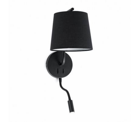 Appliques Faro BERNI Appliques noirs avec lecteur E27 20W LED 3W