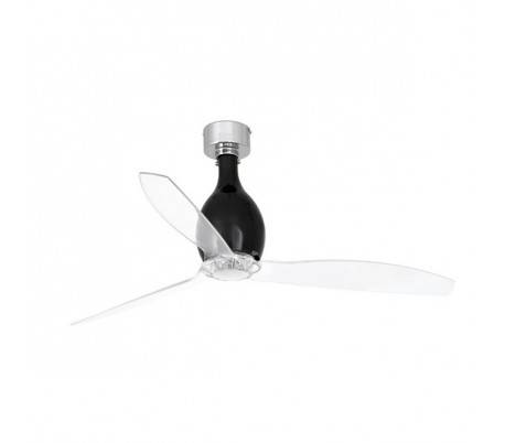 Ventilateurs de plafond Faro MINI ETERFAN Ø128 CMS noirs brillant Pales transparent